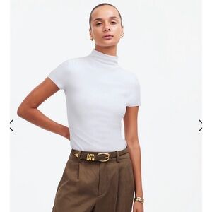 NWT Madewell Short-Sleeve Mockneck Tee white small